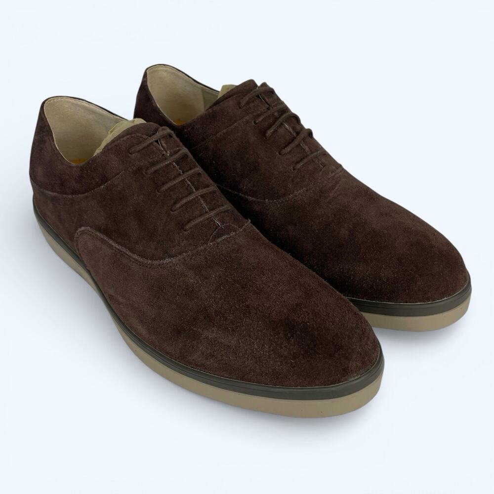 FitFlop Mens Lewis Suede Lace up Brown Suede Oxford Sneaker Casual Comfort SZ 11